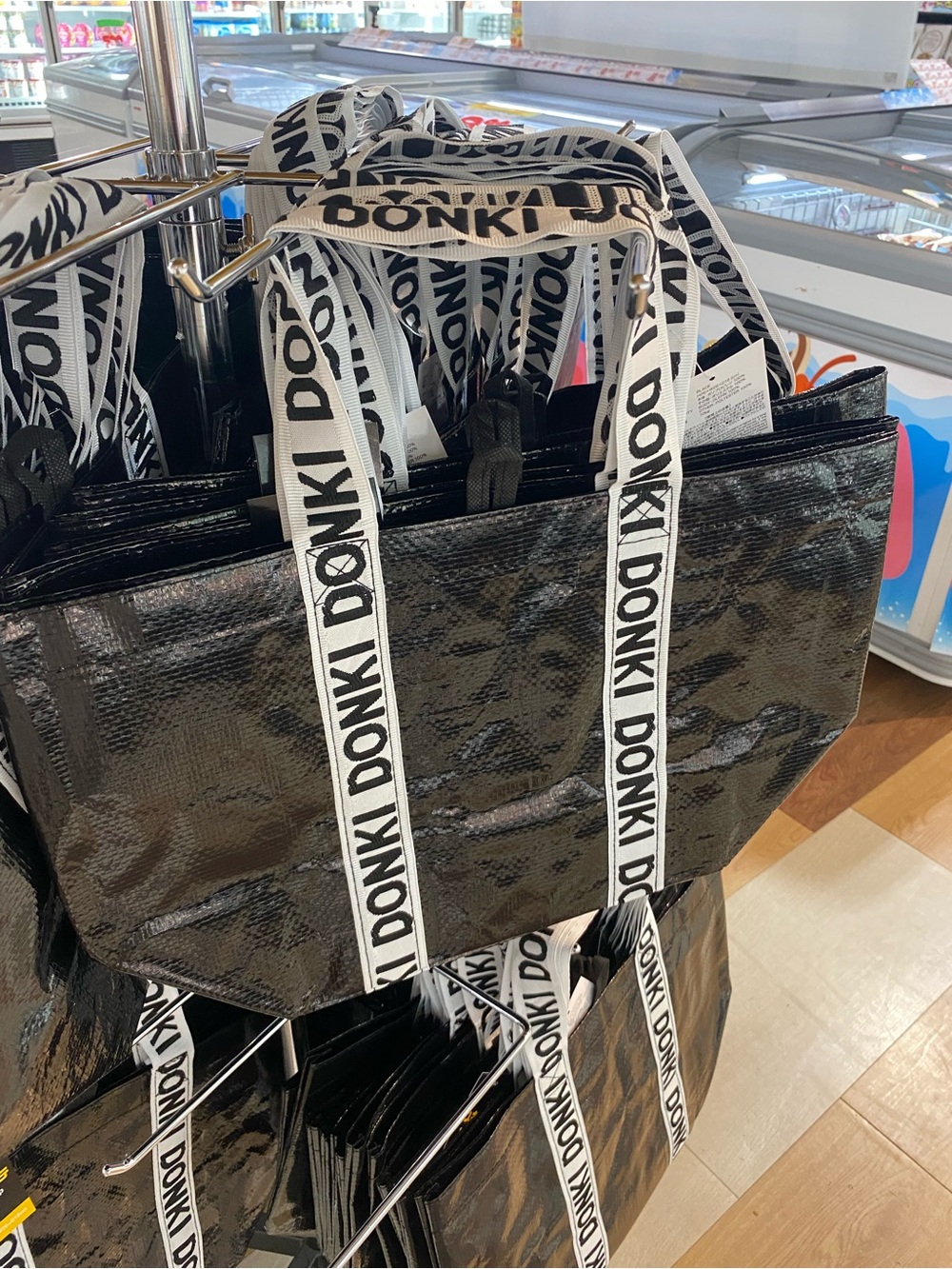 🆕 Don Quijote DONKI Small Reusable Tote Bag Black Japan Shopping Eco Bag